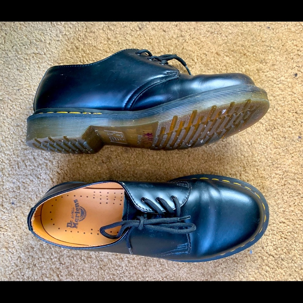 Dr. Martens black leather low tops
